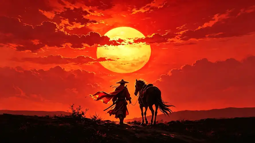 3k剪影壁纸-夕阳 - 好看-意境「哲风壁纸」