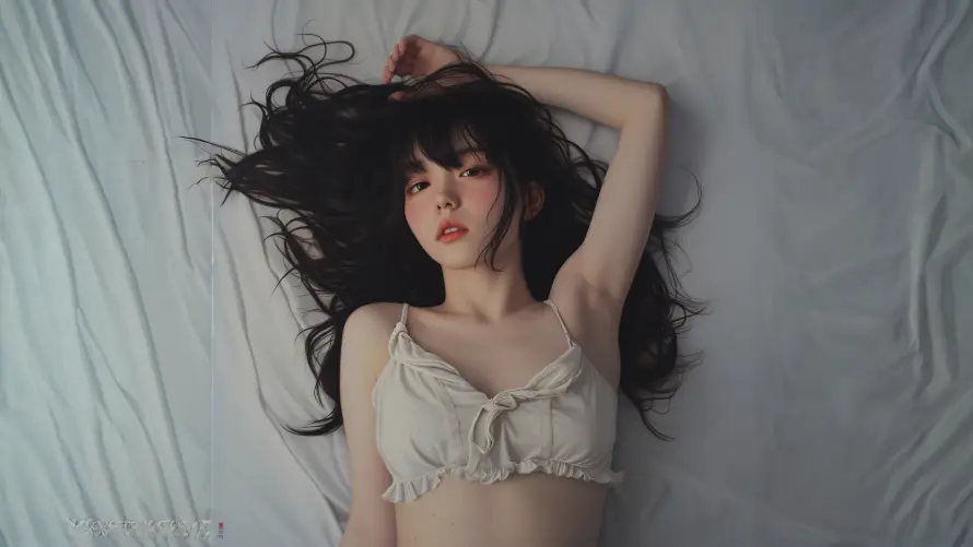 3k少女壁纸-居家 - 床上-慵懒「哲风壁纸」