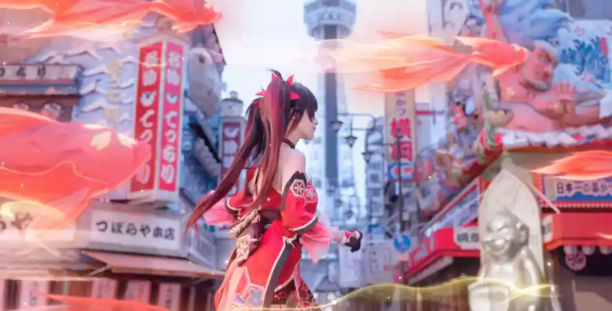 4k侧身壁纸-少女 - 精选-红发「哲风壁纸」