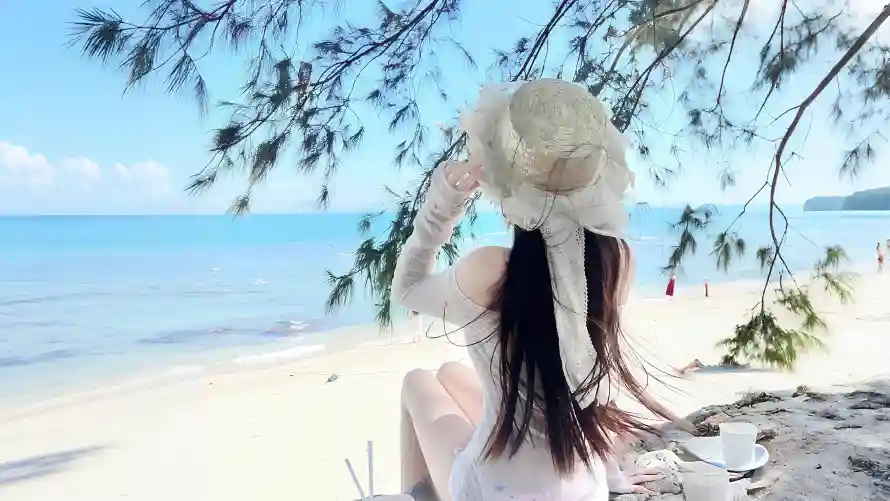 4k休闲壁纸-夏日 - 大海-少女「哲风壁纸」