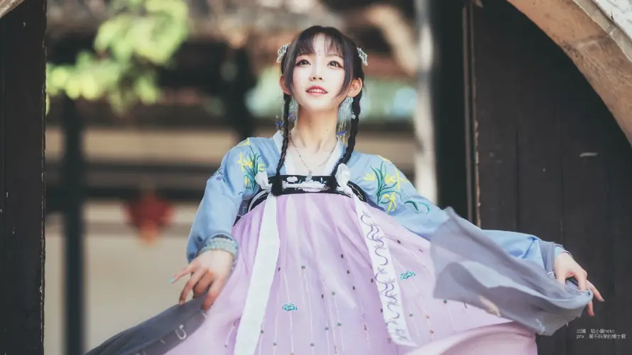 2k刺绣壁纸-古风 - 少女-广袖「哲风壁纸」