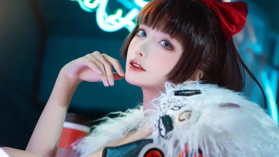 4k人像壁纸-少女 - 徽章-甜酷「哲风壁纸」