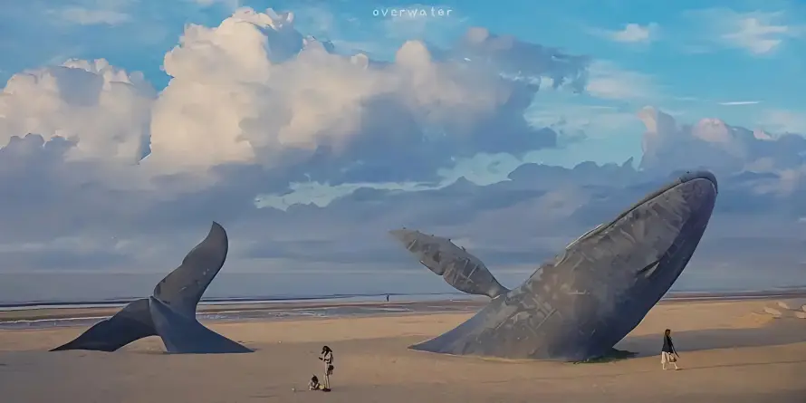 2k人物壁纸-天空 - 户外-沙滩「哲风壁纸」