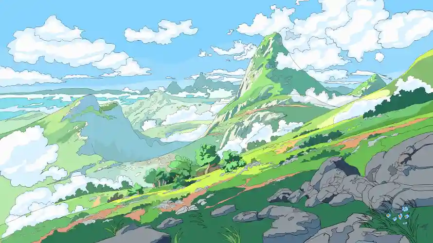 8k山野壁纸-岩石 - 晴空-树木「哲风壁纸」