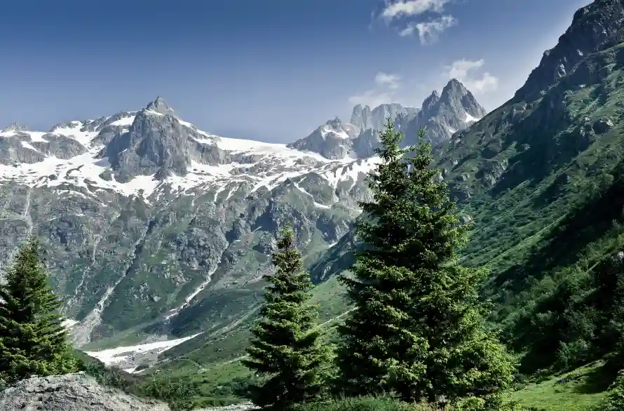 3k冰川壁纸-山峰 - 山谷-森林「哲风壁纸」