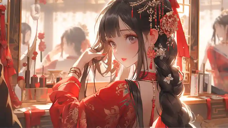 4k发饰壁纸-国风 - 插画-新娘「哲风壁纸」 4k发饰壁纸-国风 - 插画-新娘「哲风壁纸」