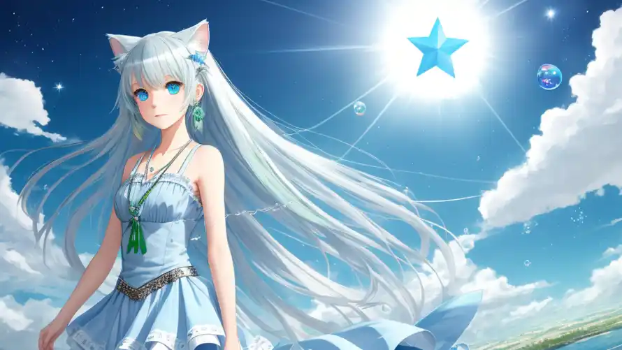 4k兽耳壁纸-夏日 - 星芒-晴空「哲风壁纸」