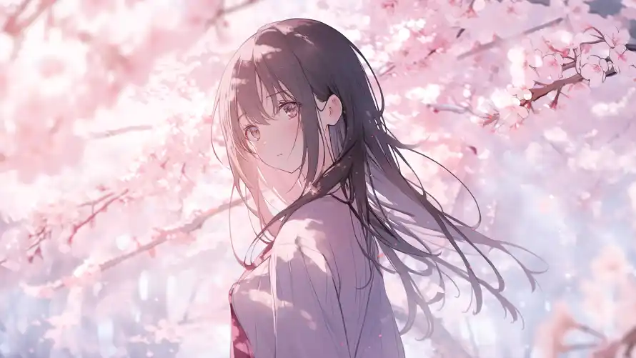 4k回眸壁纸-少女 - 插画-日系「哲风壁纸」