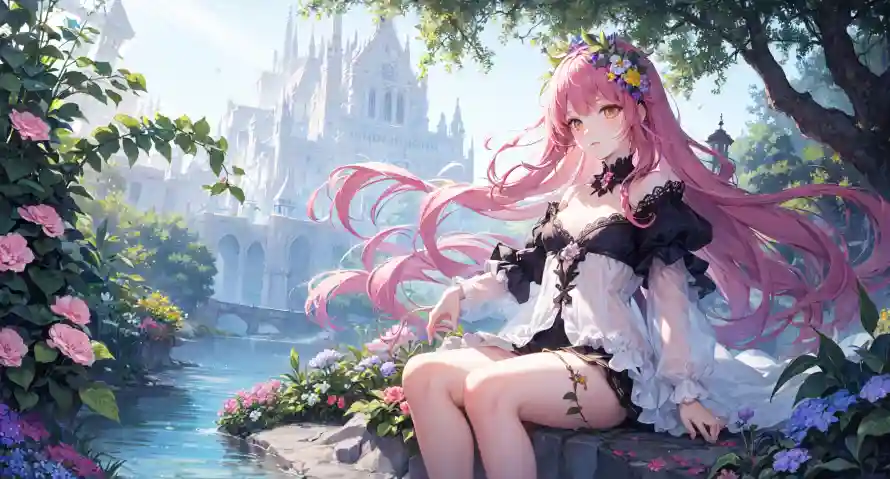 4k城堡壁纸-少女 - 户外-插画「哲风壁纸」