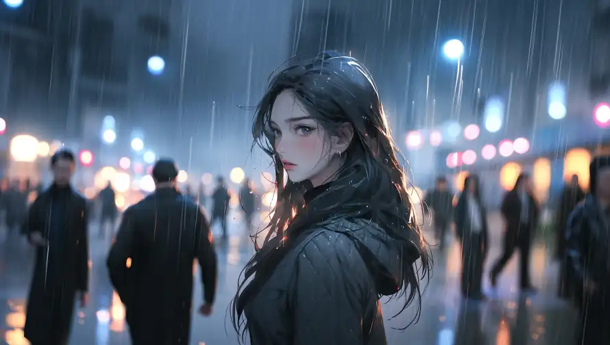 4k回头壁纸-夜景 - 精选-行人「哲风壁纸」