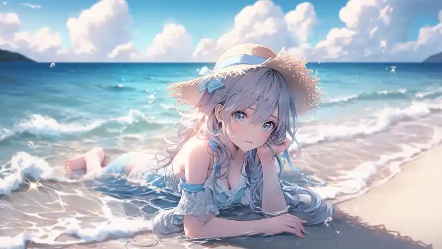 4k夏日壁纸-沙滩 - 治愈-浅发「哲风壁纸」