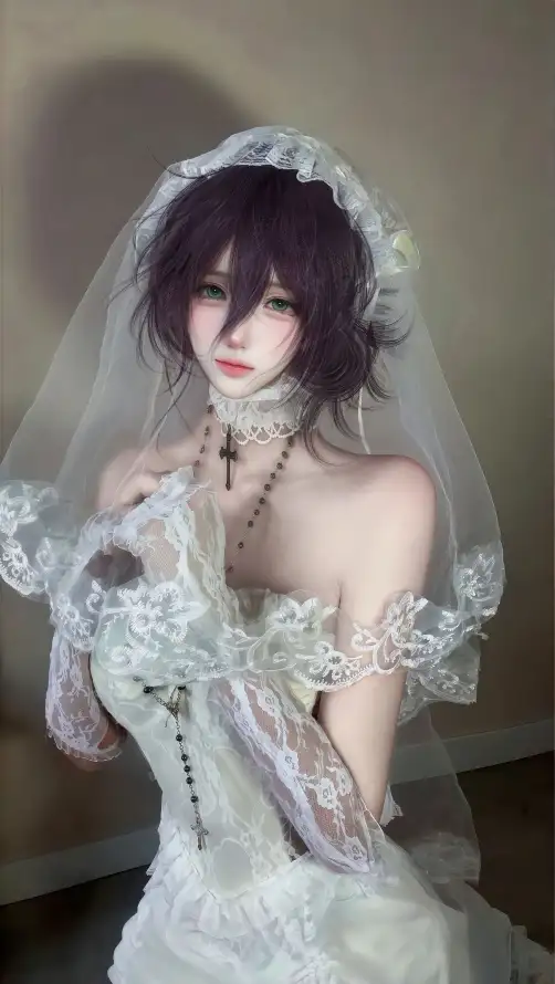 4k头纱壁纸 - 婚纱 - 性感 - 短发「哲风壁纸」