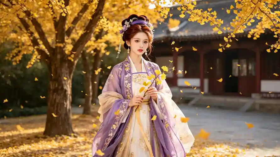 3k国风壁纸-好看 - 庭院-汉服「哲风壁纸」