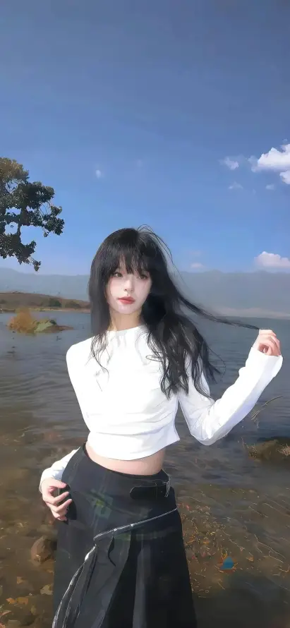 4k少女壁纸 - 风 - 户外 - 气质「哲风壁纸」