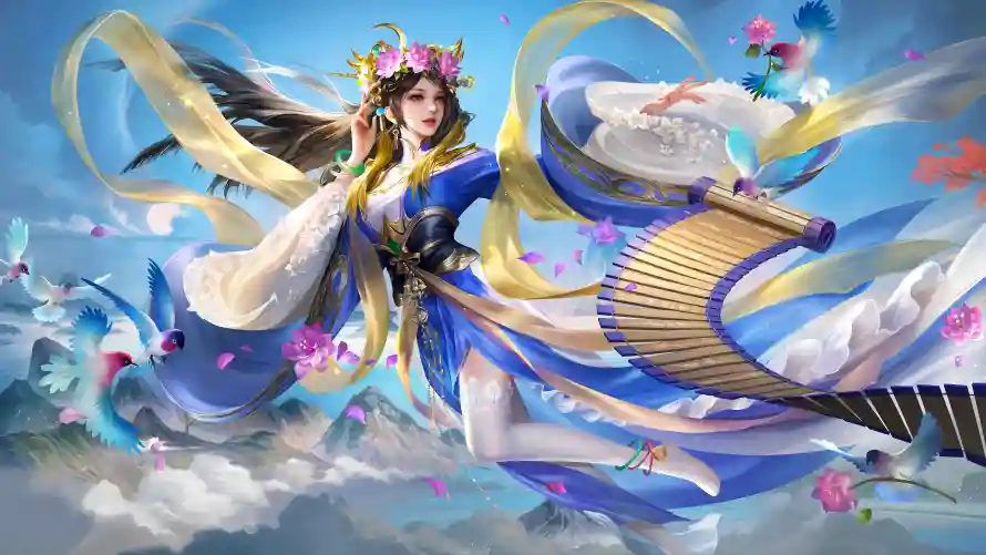 4k书卷壁纸-云端 - 古风-喜鹊「哲风壁纸」