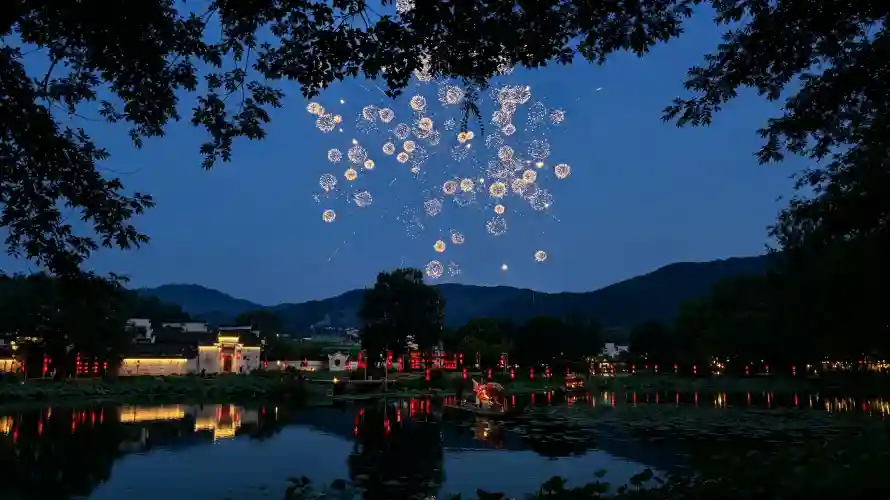 3k倒影壁纸-古村 - 夜景-宏村「哲风壁纸」