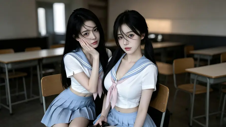 3k写真壁纸-好看 - 少女-教室「哲风壁纸」