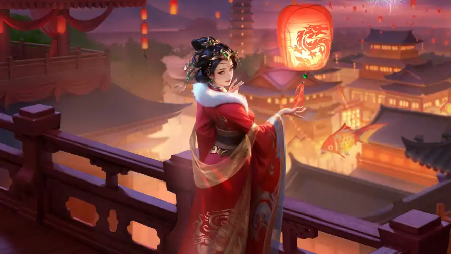 4k发髻壁纸-古风 - 夜景-女帝「哲风壁纸」