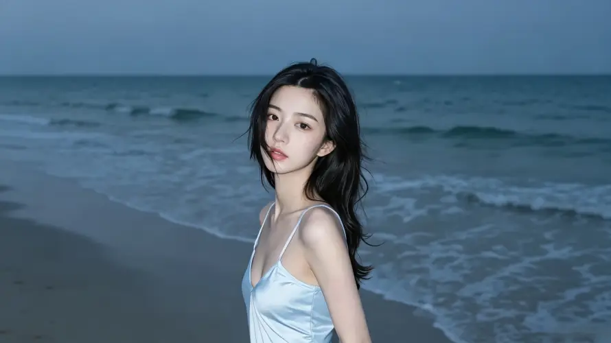 3k女生壁纸-好看 - 沙滩-海岸「哲风壁纸」