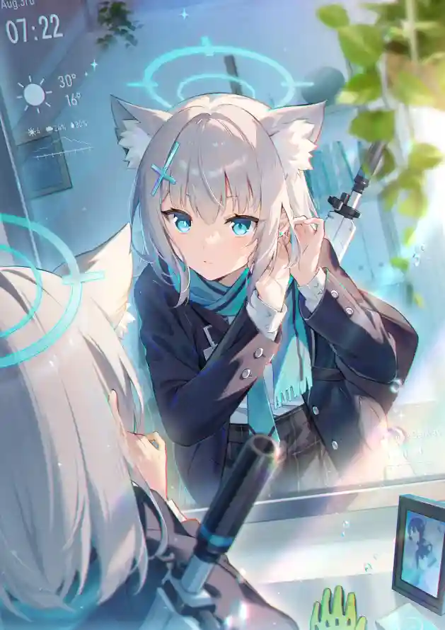 4k光环壁纸 - 制服 - 围巾 - 少女「哲风壁纸」