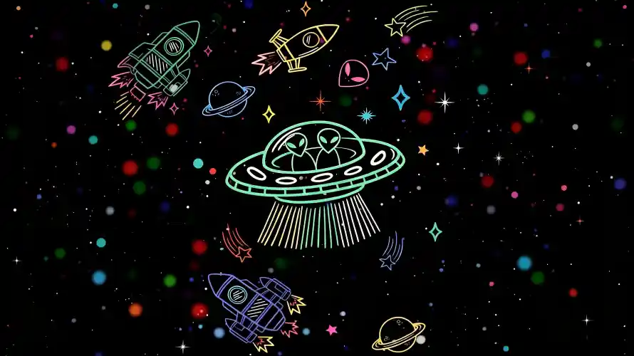 3k发光壁纸-太空 - 宇宙-插画「哲风壁纸」