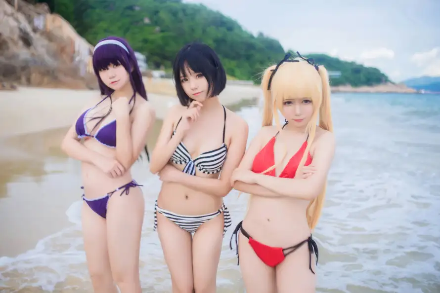 6k夏日壁纸-少女 - 沙滩-泳装「哲风壁纸」