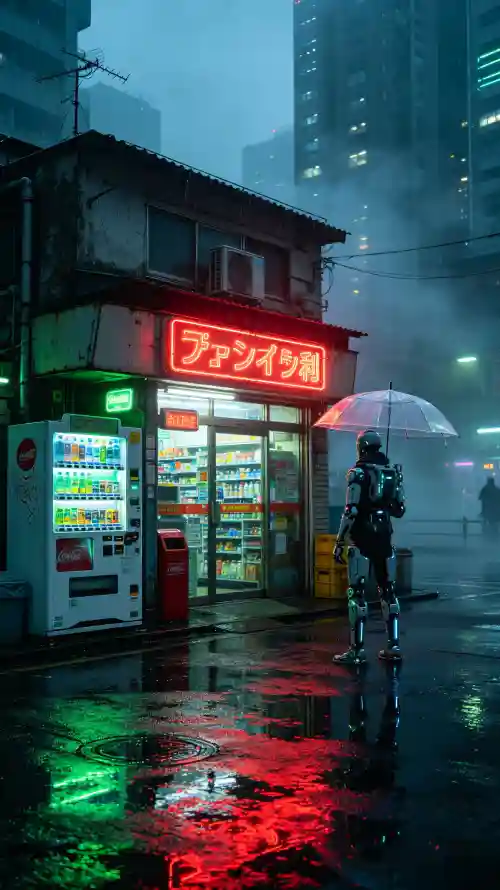 4k夜景壁纸 - 手机 - 科幻 - 雨伞「哲风壁纸」