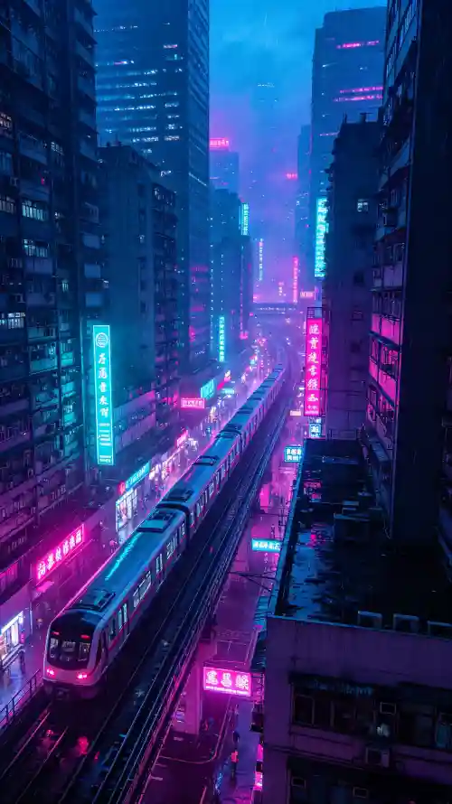 4k列车壁纸 - 夜景 - 手机 - 科幻「哲风壁纸」