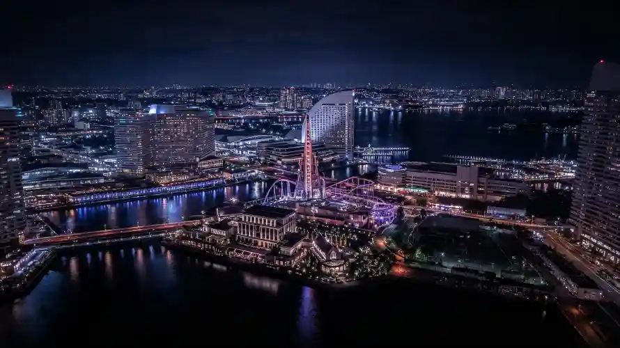 3k夜幕壁纸-桥梁 - 河畔-港湾「哲风壁纸」