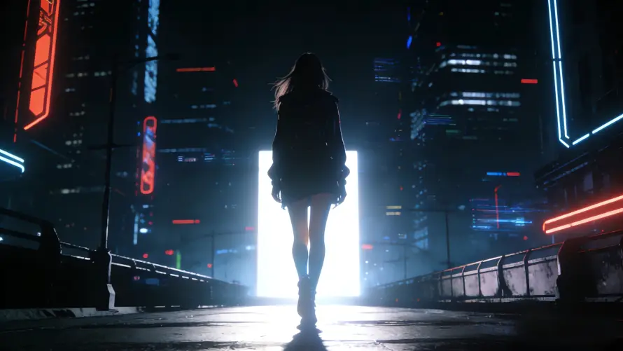 4k动漫壁纸 - 夜景 - 少女 - 科幻「哲风壁纸」 4k动漫壁纸 - 夜景 - 少女 - 科幻「哲风壁纸」