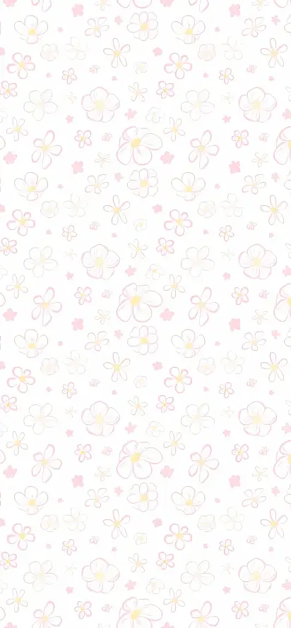 4k卡通壁纸 - 可爱 - 小花 - 浅底「哲风壁纸」