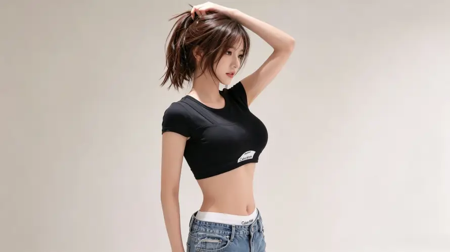 3k侧身壁纸-好看 - 棚拍-健身感「哲风壁纸」