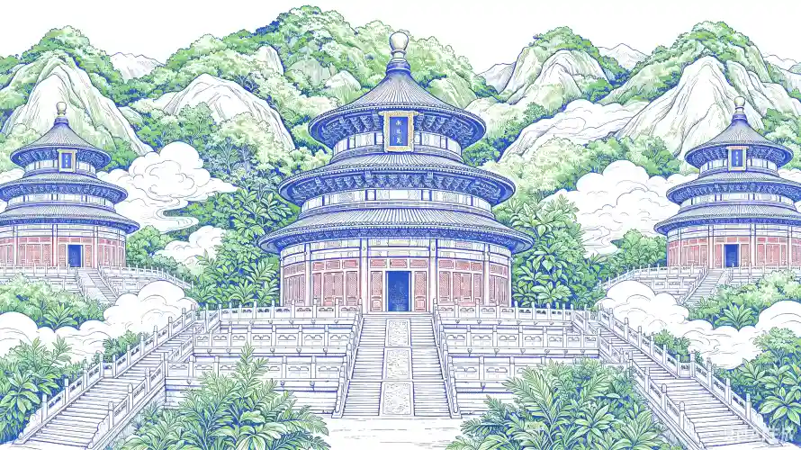 3k云雾壁纸-国风 - 天坛-好看「哲风壁纸」