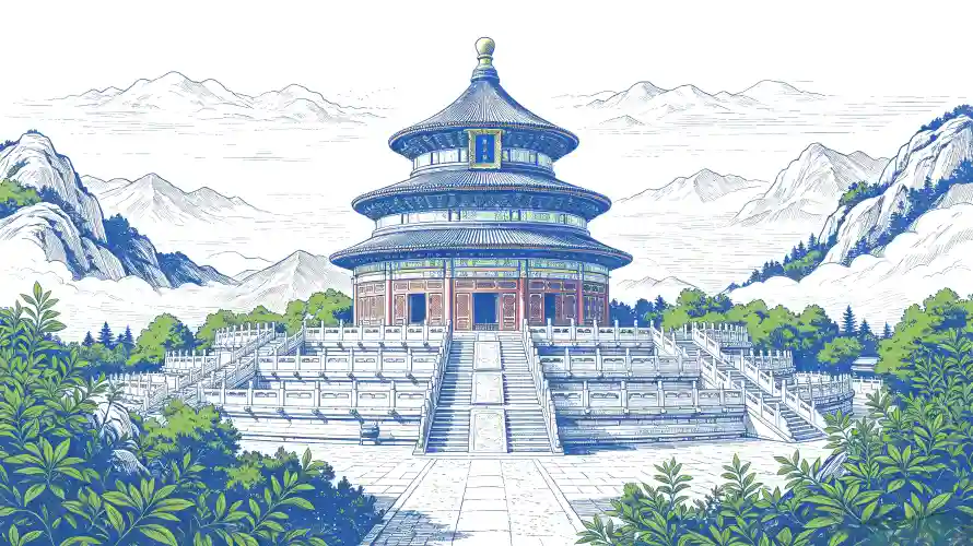 3k国风壁纸-天坛 - 山水-手绘「哲风壁纸」