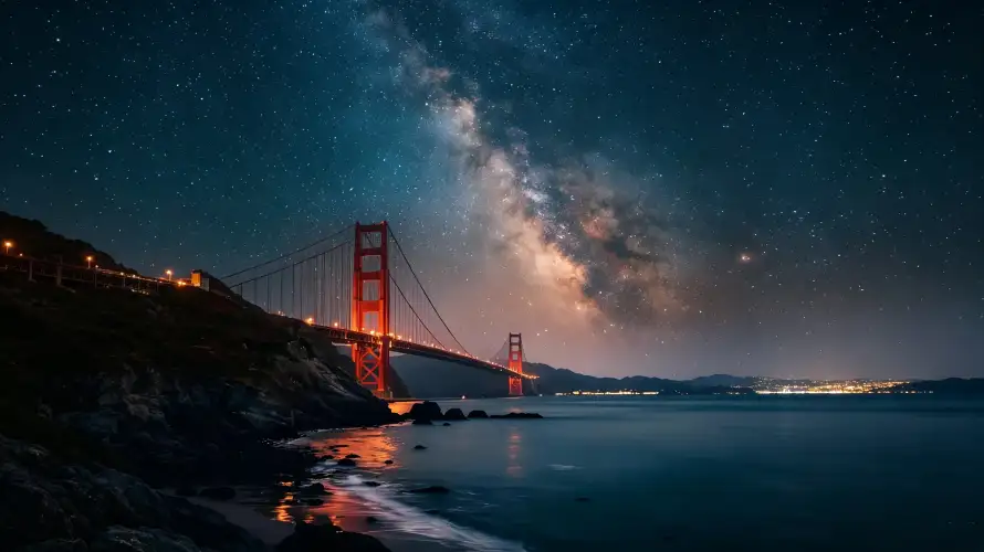 3k倒影壁纸-夜幕 - 夜景-山脉「哲风壁纸」