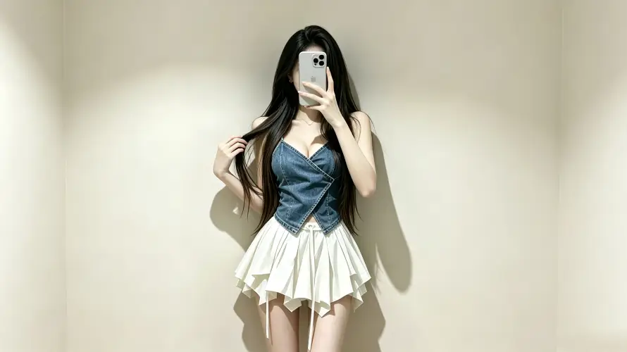 3k好看壁纸-美女 - 好身材-黑长直「哲风壁纸」