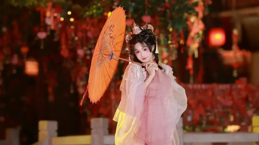 4k古装壁纸-古风 - 夜景-少女「哲风壁纸」