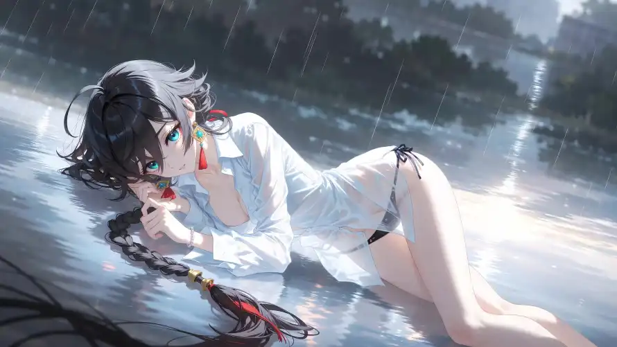 4k卧姿壁纸-原神 - 少女-异瞳「哲风壁纸」