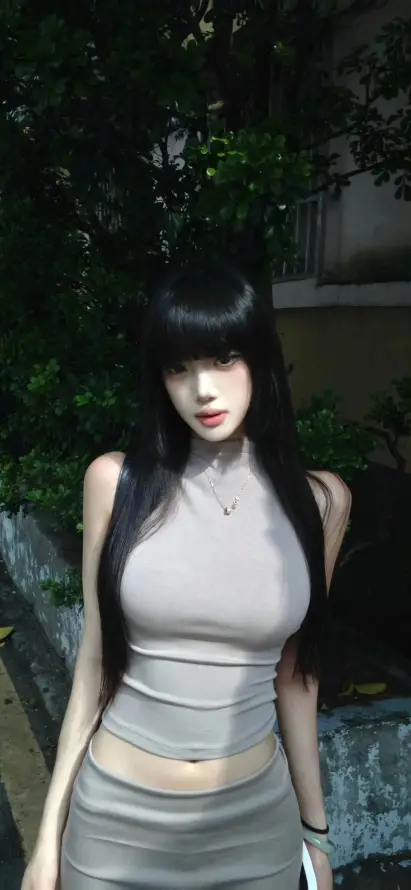 4k户外壁纸 - 绿植 - 美女 - 长发「哲风壁纸」