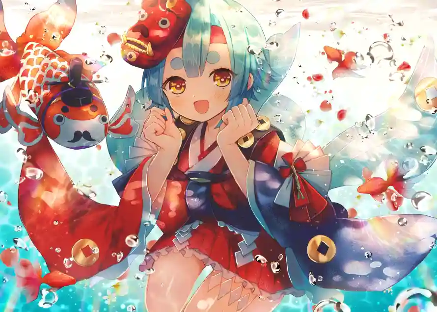 2k和服壁纸-红 - 水中-水泡「哲风壁纸」 2k和服壁纸-红 - 水中-水泡「哲风壁纸」