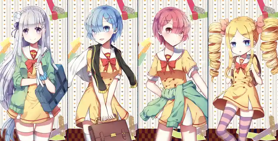 2k动漫壁纸-少女 - 拉姆-校服「哲风壁纸」