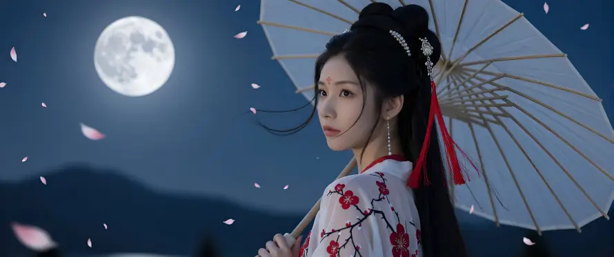 3k夜景壁纸-月夜 - 汉服-满月「哲风壁纸」 3k夜景壁纸-月夜 - 汉服-满月「哲风壁纸」