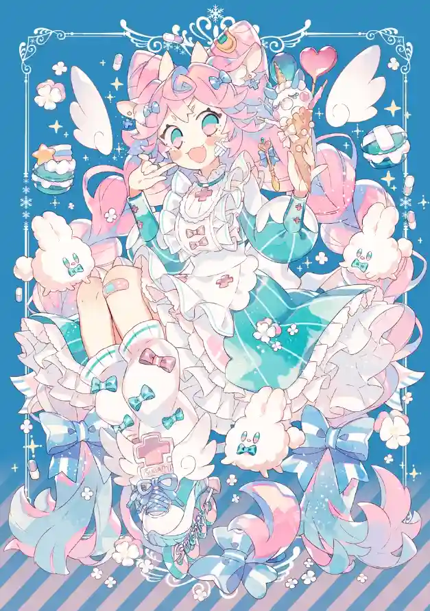 4k卡通壁纸 - 可爱 - 少女 - 插画「哲风壁纸」