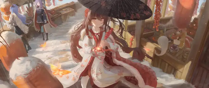 3k冬日壁纸-原神 - 古风-少女「哲风壁纸」