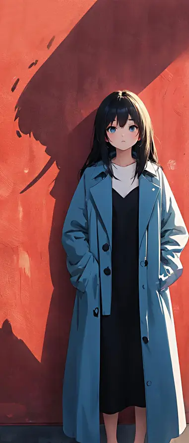 4k光影壁纸 - 少女 - 插兜 - 漫画「哲风壁纸」