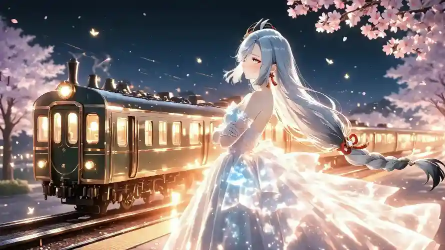 4k列车壁纸-原神 - 回眸-夜晚「哲风壁纸」