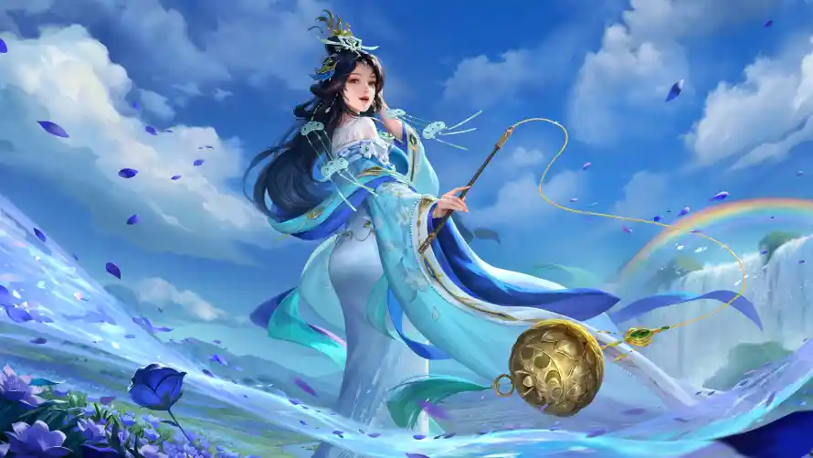 4k发冠壁纸 - 彩虹 - 持杖 - 白云「哲风壁纸」 4k发冠壁纸 - 彩虹 - 持杖 - 白云「哲风壁纸」