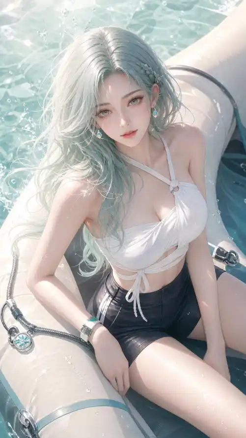 4k卷发壁纸 - 吊带 - 夏日 - 好看「哲风壁纸」