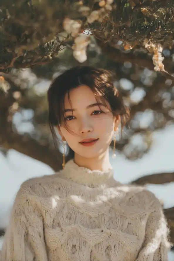 4k人像壁纸 - 光斑 - 女性 - 户外「哲风壁纸」