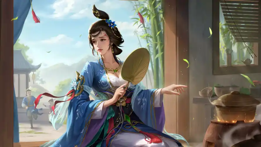 4k仕女壁纸-竹 - 粥-古典「哲风壁纸」